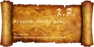 Kriston Pelágia névjegykártya